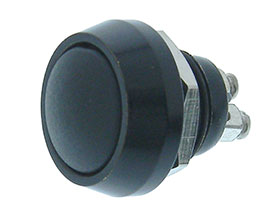Black SPST-NO - Metal Body 17mm  P/B Switch